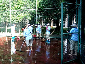 保潔現場清洗地面